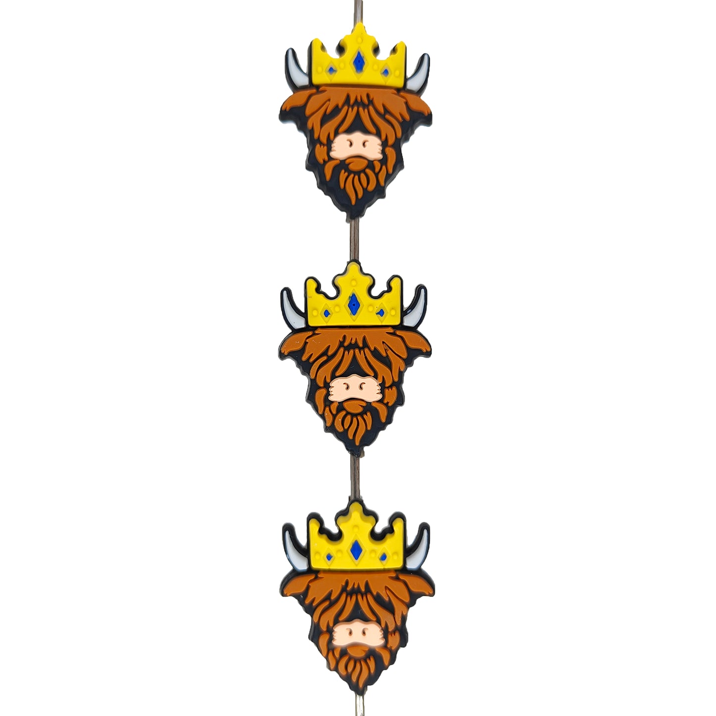 King Highland Cow Head Silicone Focal Bead