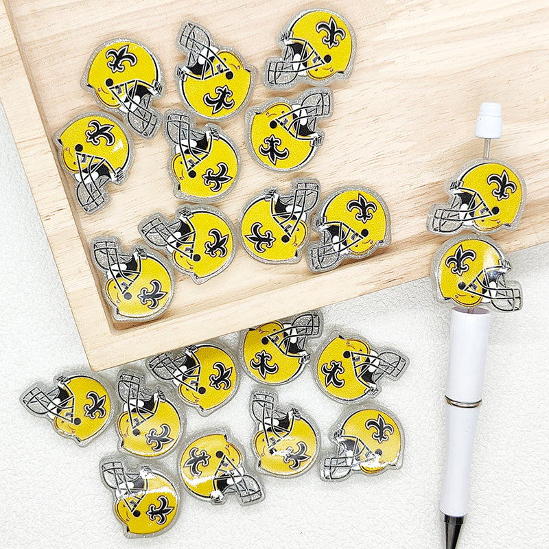 Helmet Football Team Acrylic Focal Beads