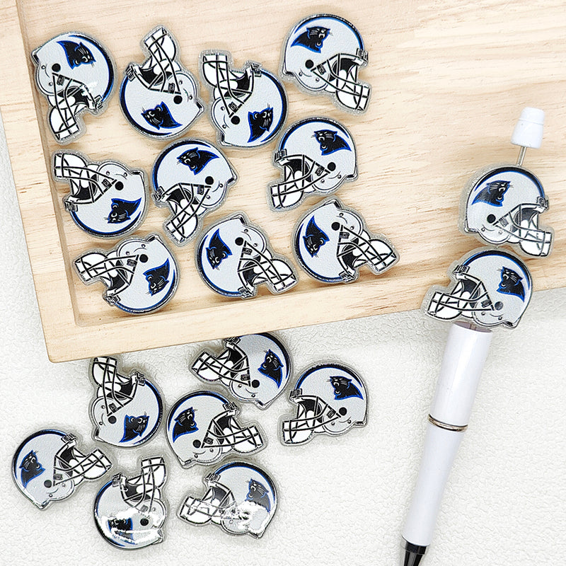 Helmet Football Team Acrylic Focal Beads