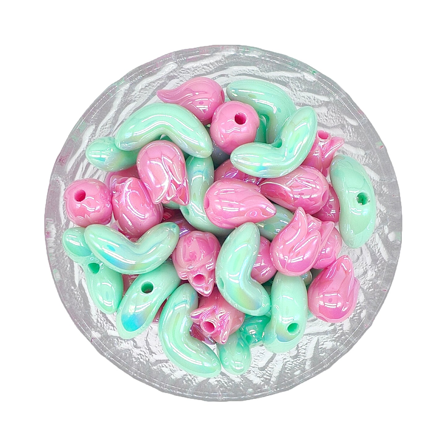 30pcs Tulip Acrylic Beads, Assorted Beads