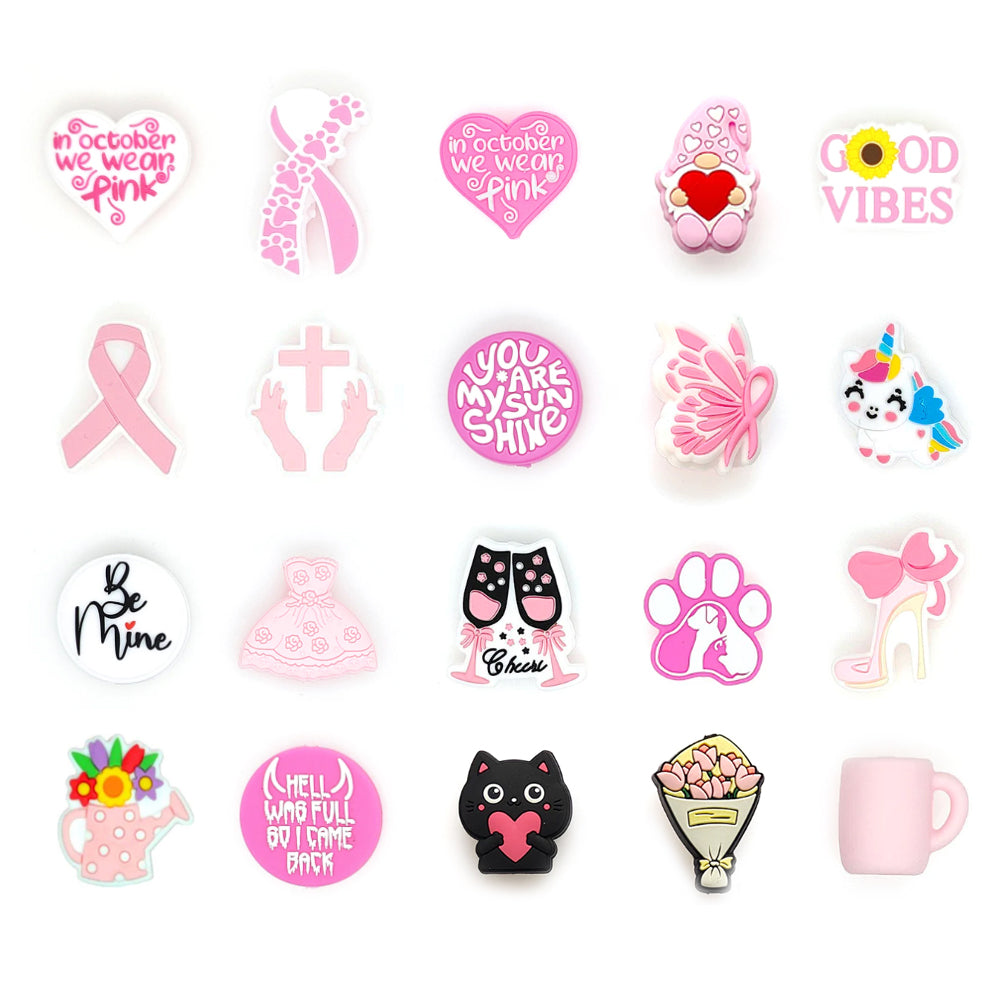 Pink Focal Beads -20Pcs