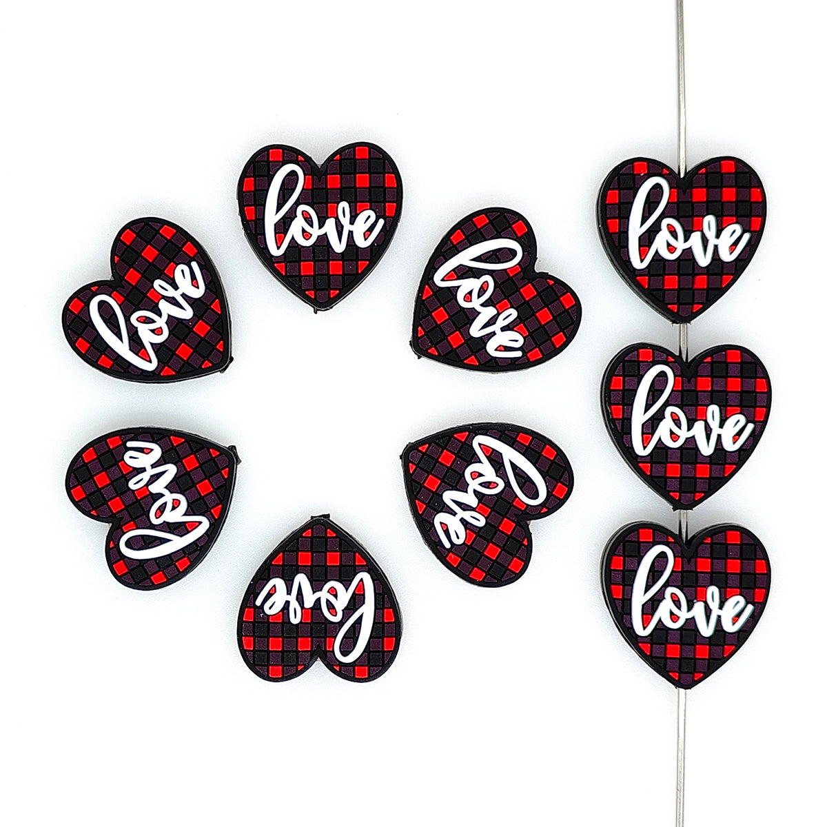 Red Black Plaid Love Focal