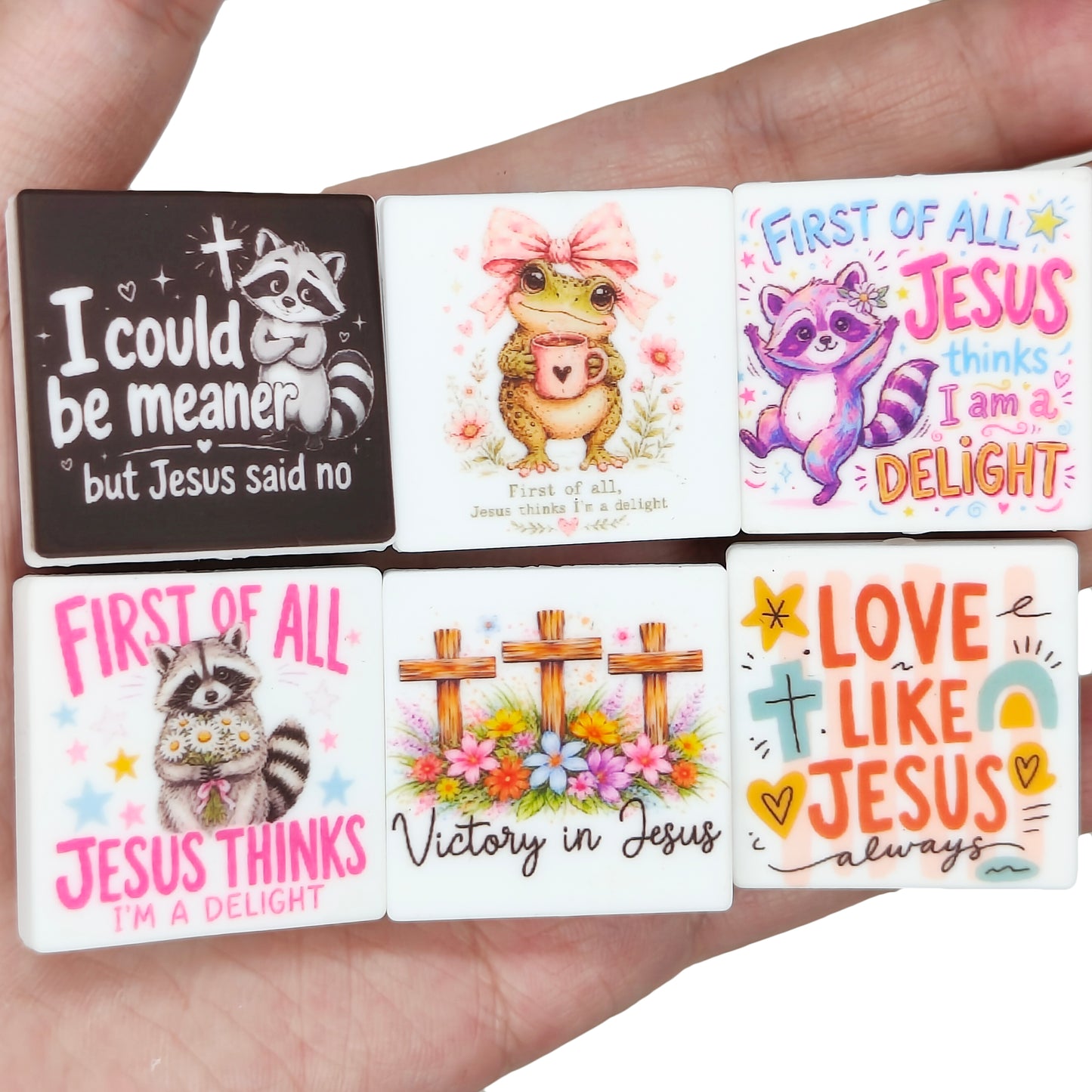 Bow Frog Jesus Square Print Focal