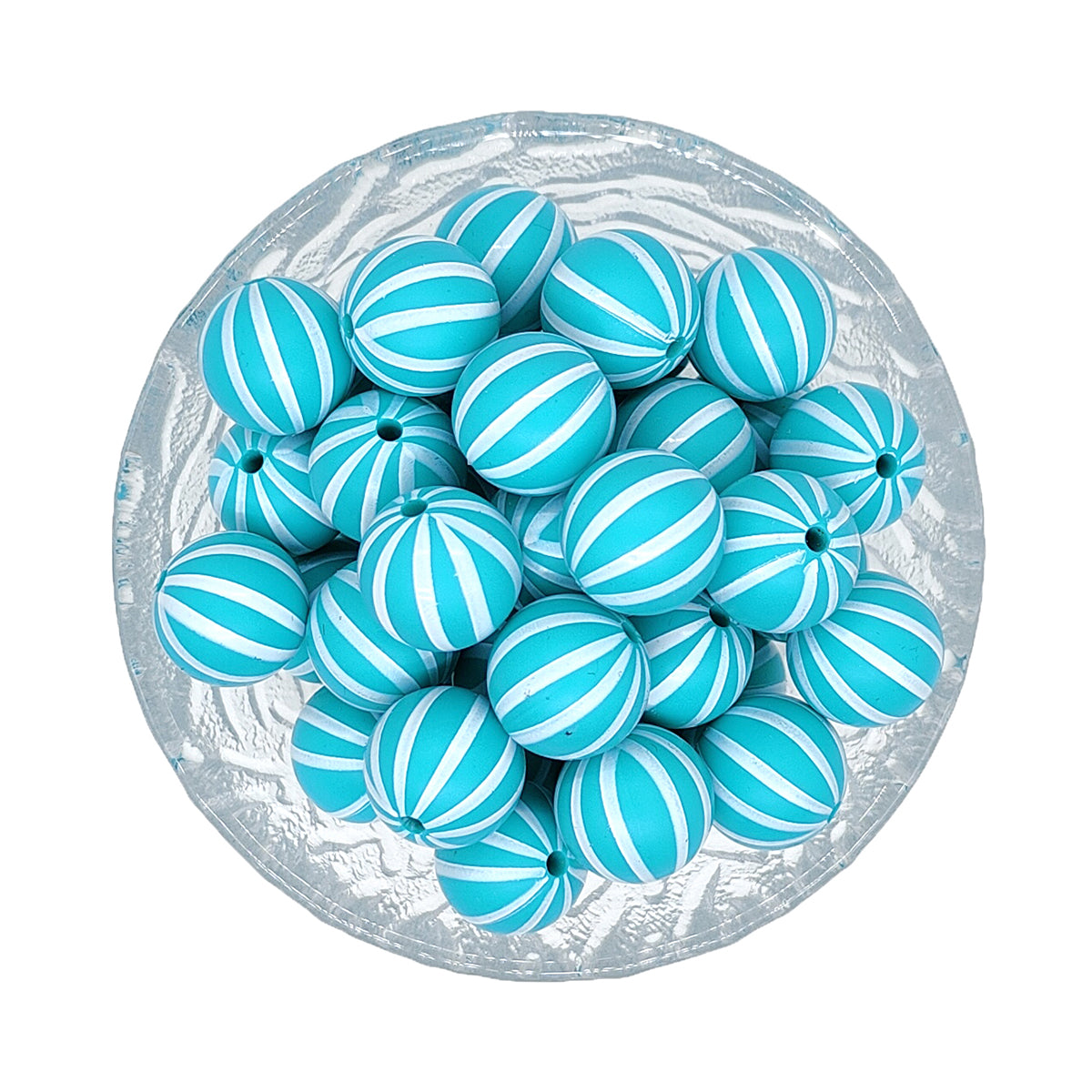 15mm Round Balloon Print Silicone Beads