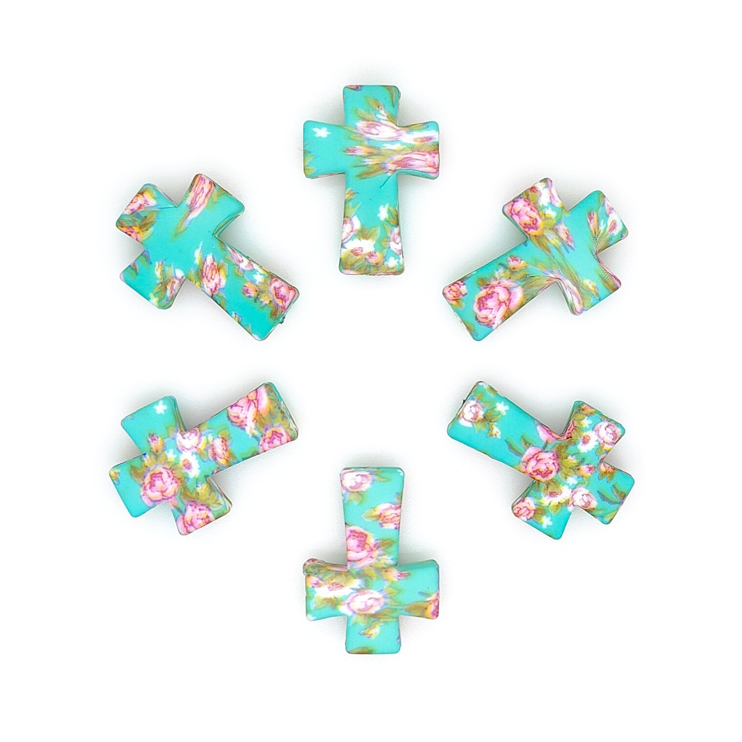 Print Cross Focal Beads