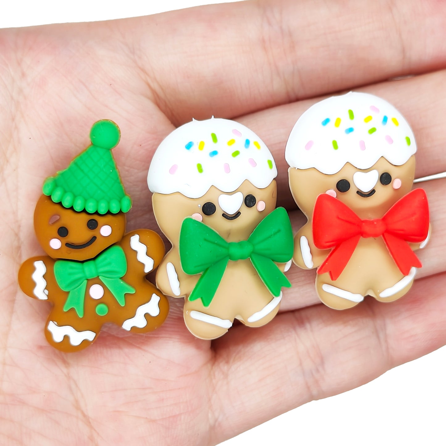 3D Sprinkle Bow Gingerbread Man Focal