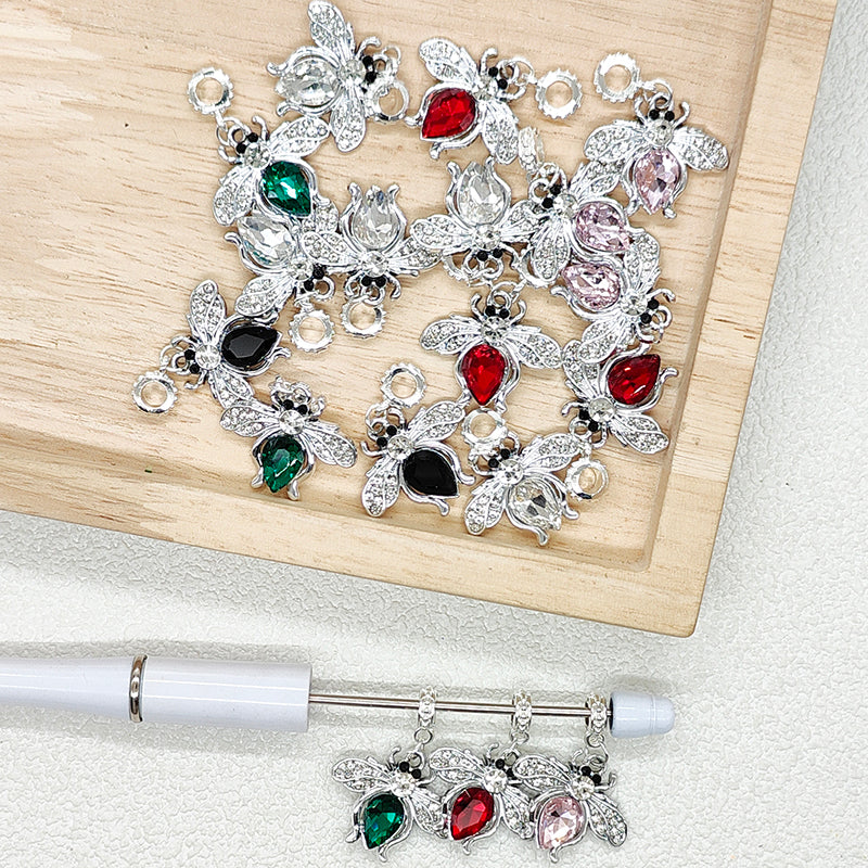 Colorful Bee Alloy Bail Beads,Beadable Pen Charm Beads