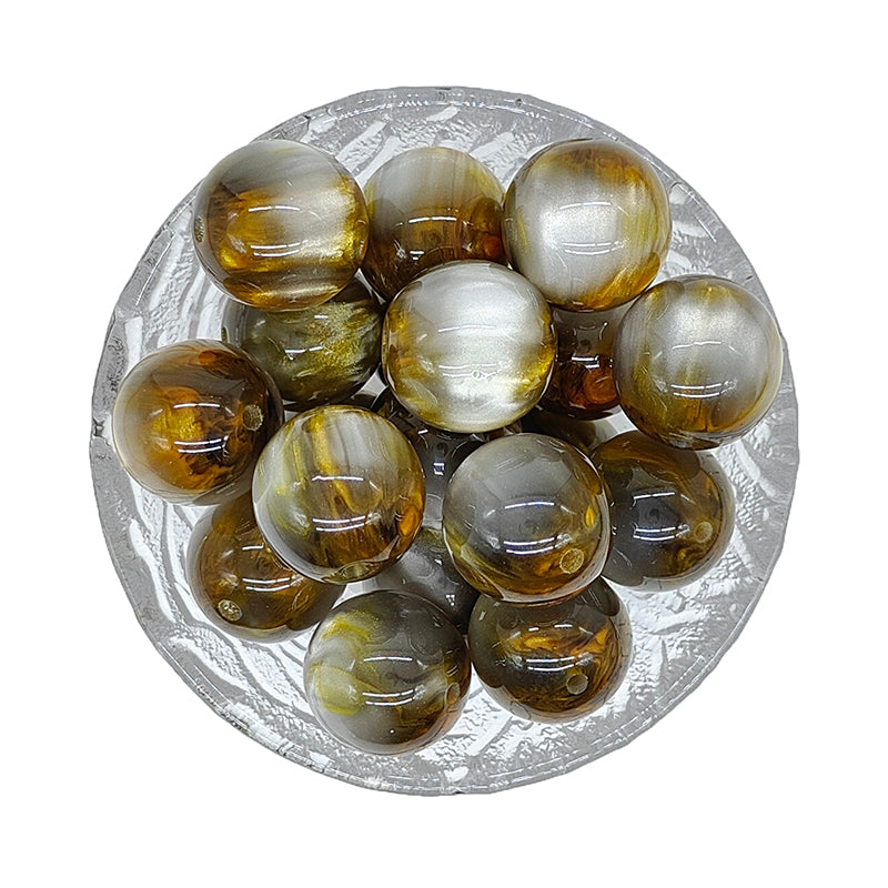 20mm Grey Gold Pearlescent Chunky Bubblegum Acrylic Beads