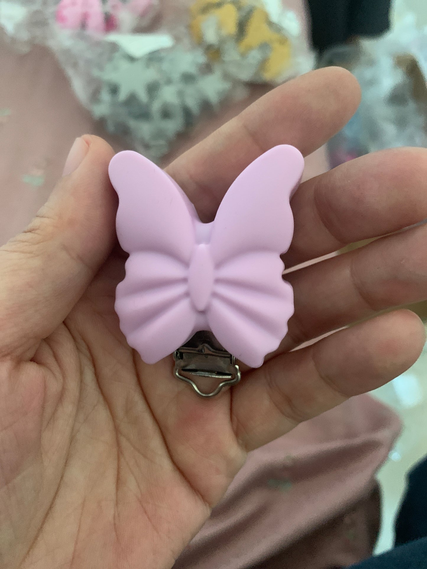 Butterfly Silicone Pacifier Clips