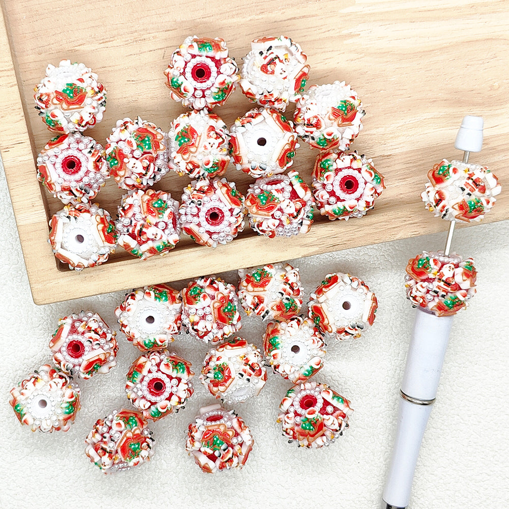 Christmas Pearl Fancy Acrylic Beads,Xmas Jewelry Making