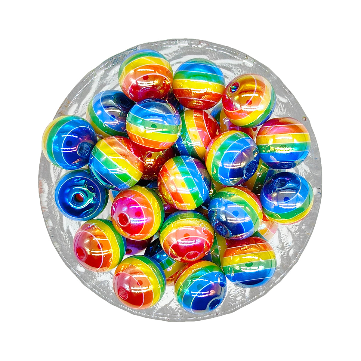 16mm UV Opal Colorful Rainbow Gumball Acrylic Beads – MrBiteBabyStore