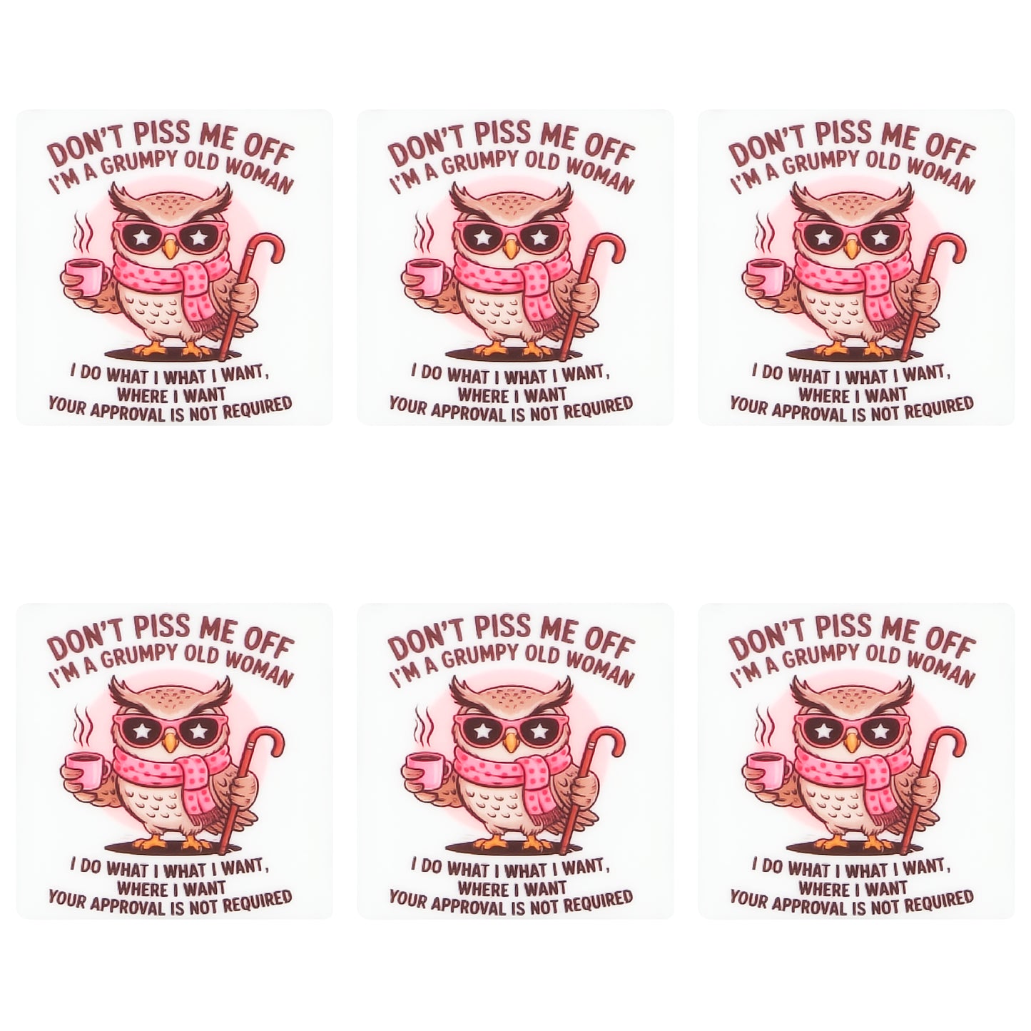 Don'T Piss Me Off Owl Square Print Focal