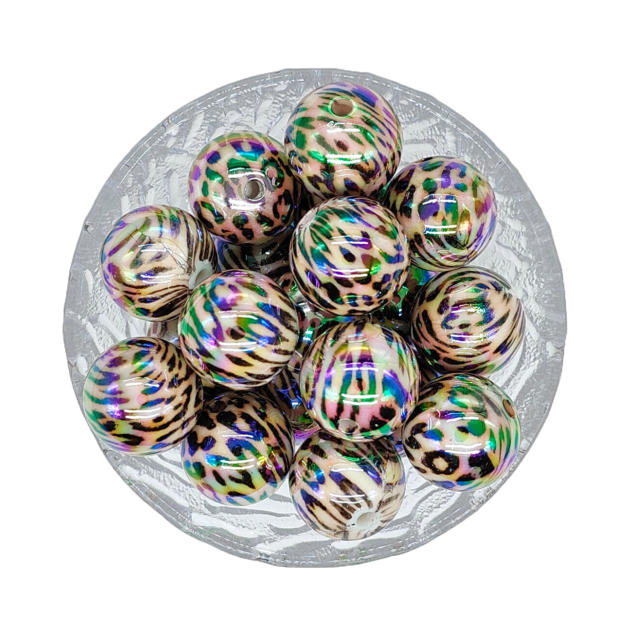 16/20mm UV Opal Leopard Chunky Bubblegum Acrylic Beads