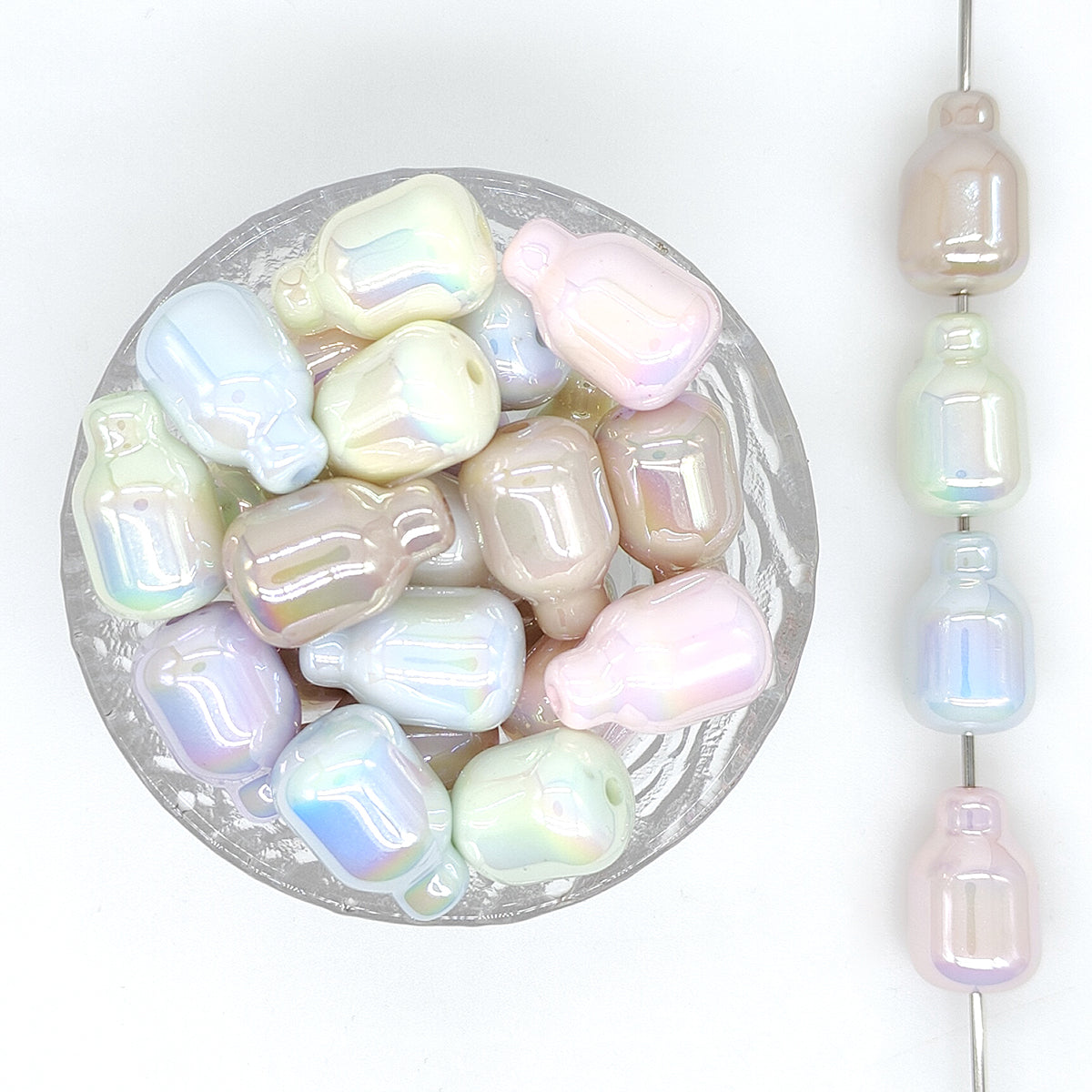 Milk Bottle Acrylic Focal Beads Mixed Color
