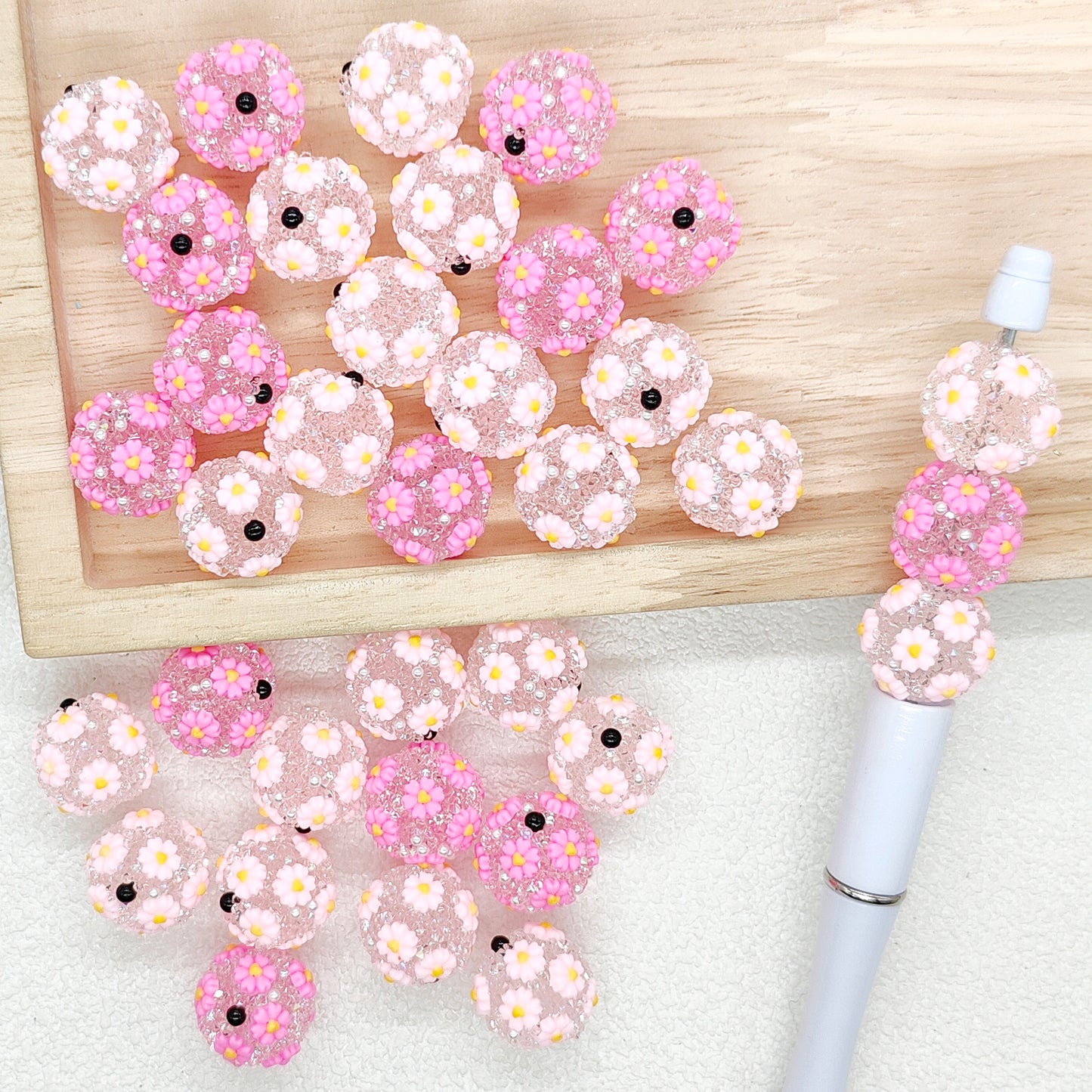 Flower Sugar Crystal Beads,Rhinestone Acrylic Beads