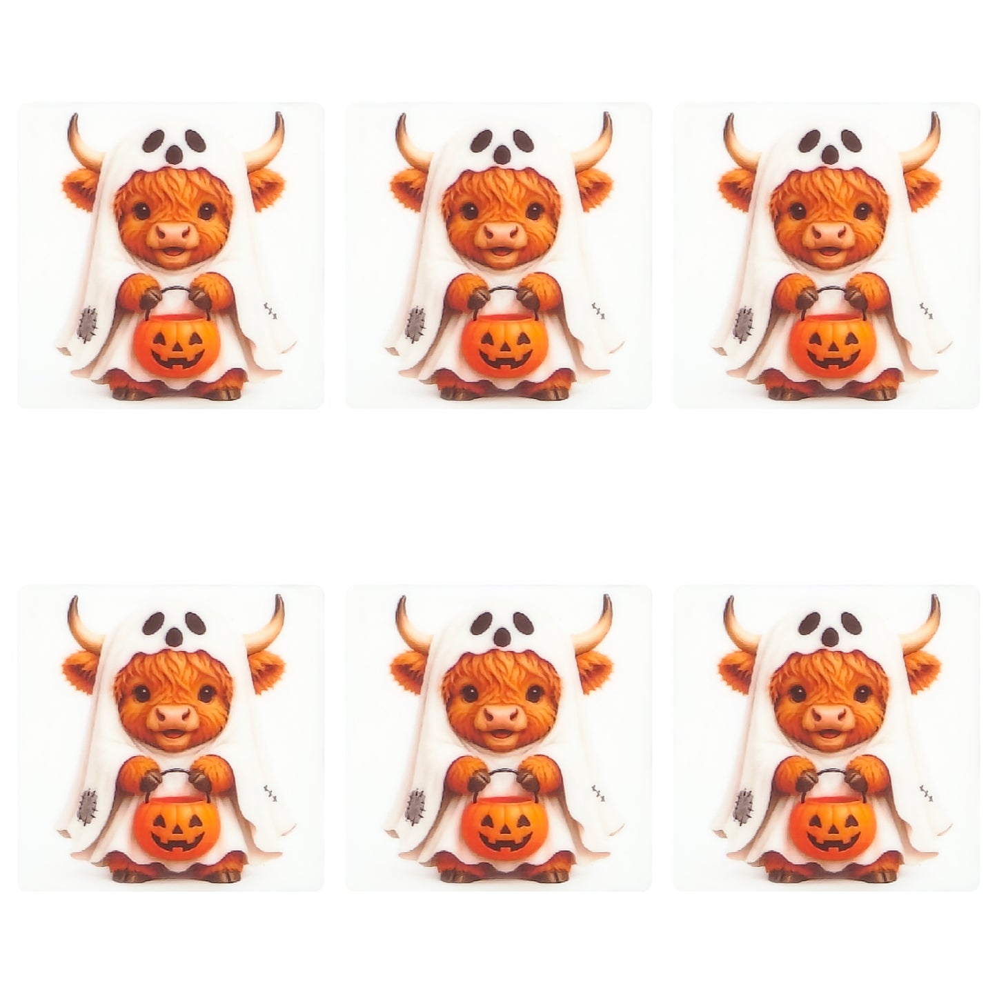 Highland Cow Ghost Square Print Focal