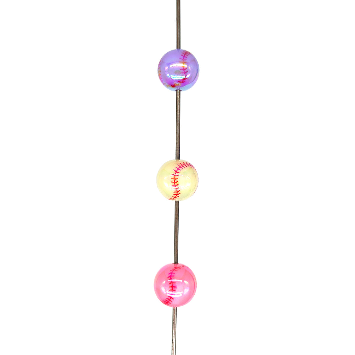 16mm Baseball Acrylic Gumball Beads