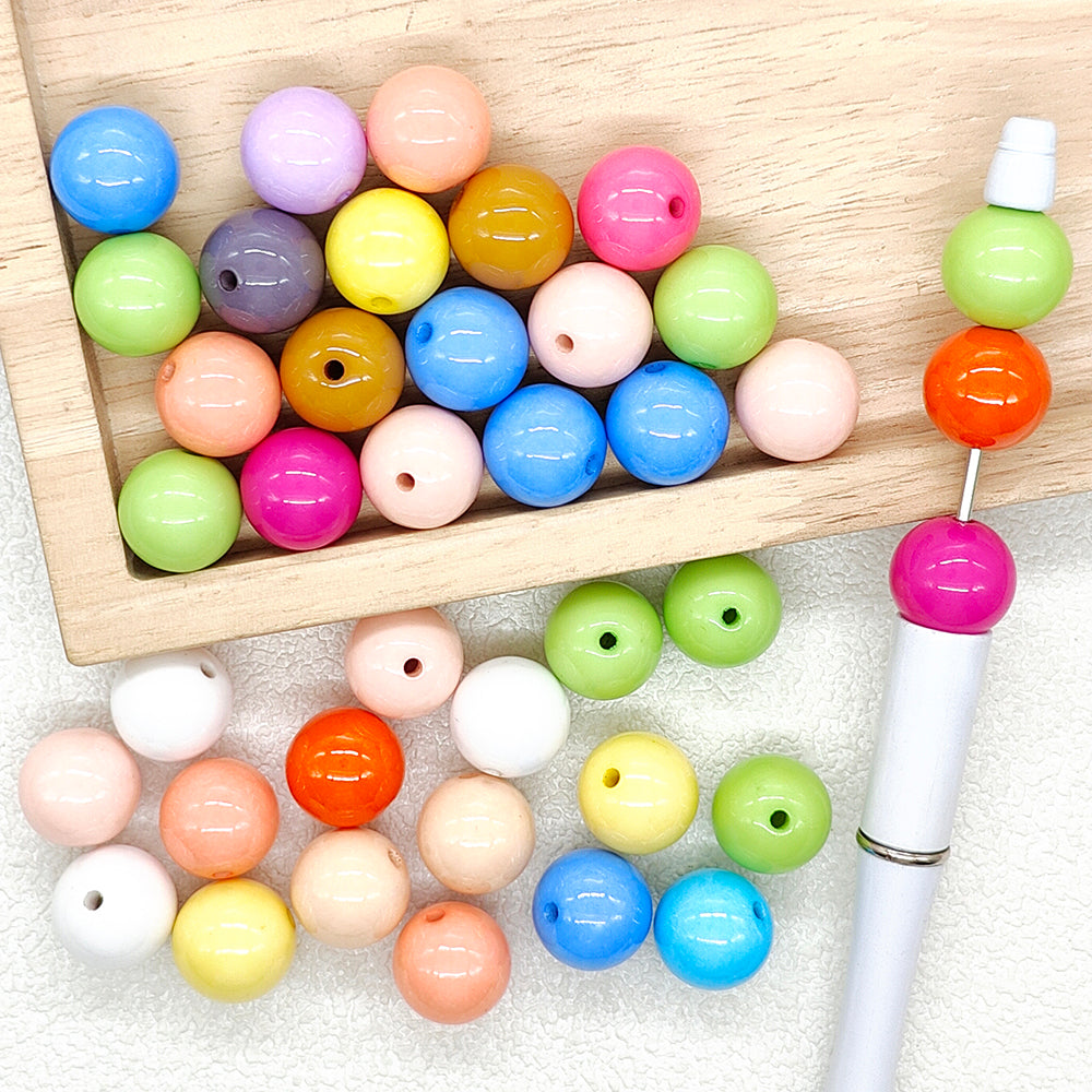 Multicolor Round Liquid Acrylic Beads,16mm Glossy Beads