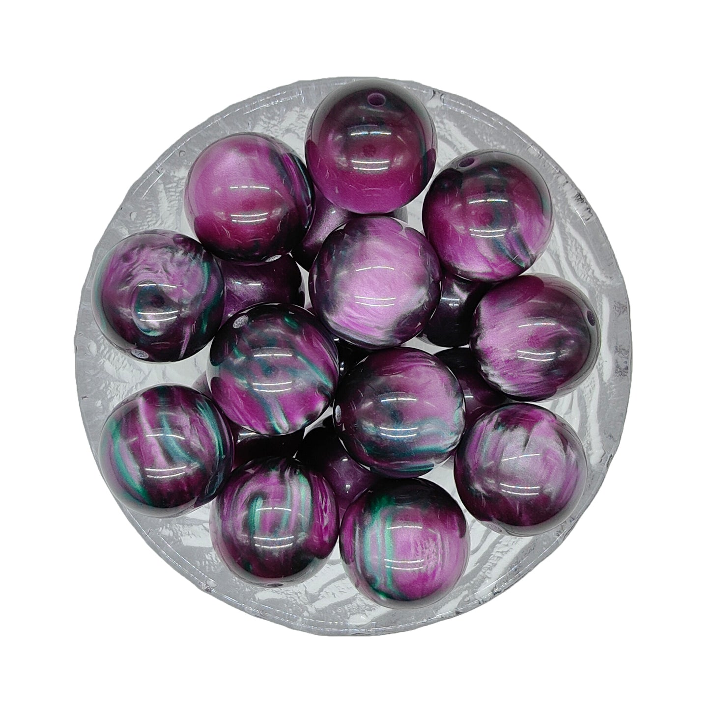 20mm Purple Jelly Chunky Bubblegum Acrylic Beads