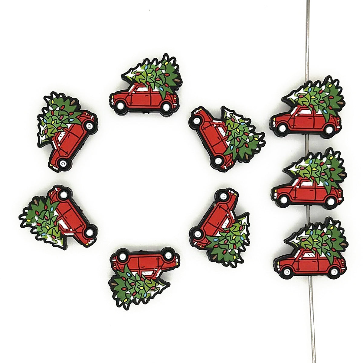Christmas Tree in Red Car Focal