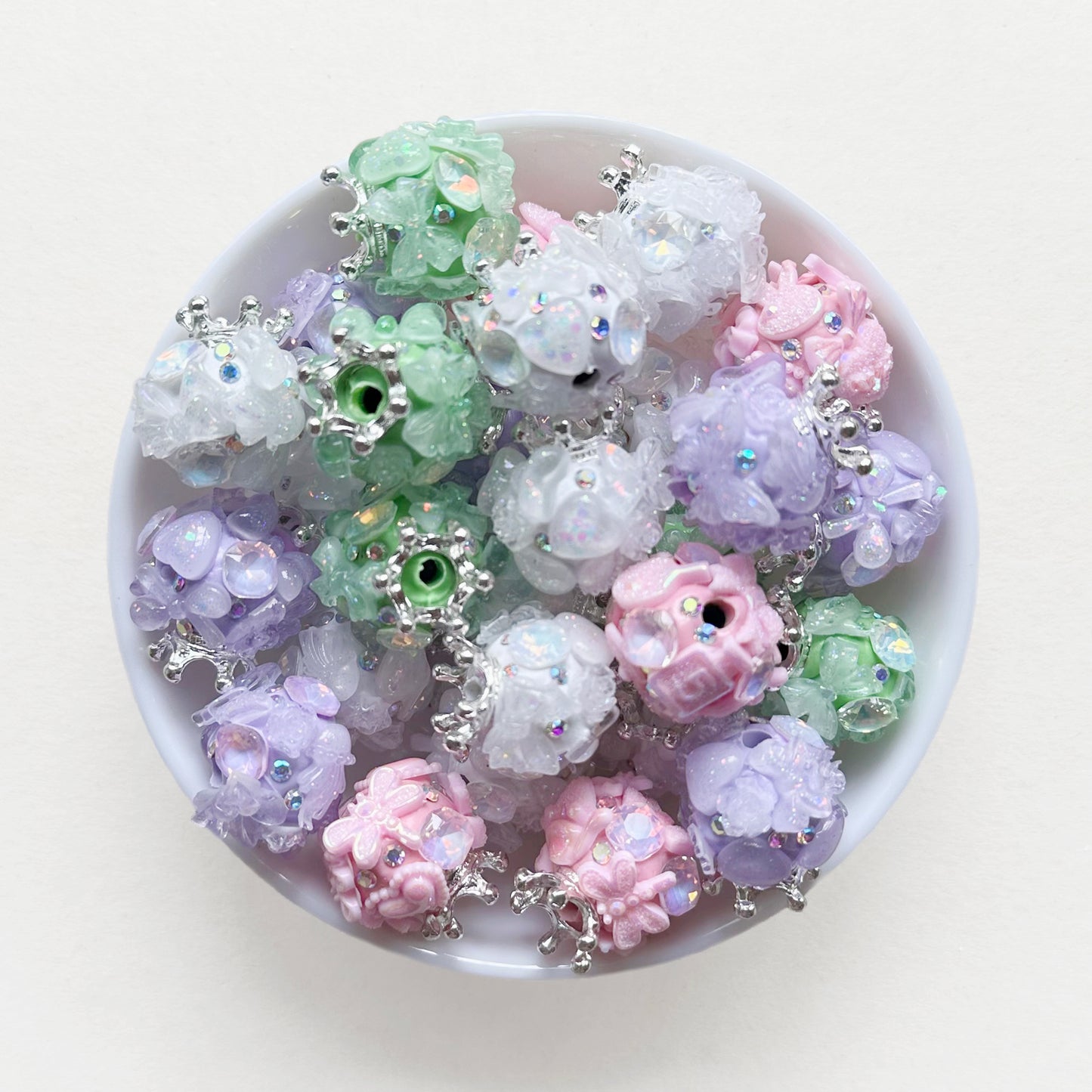 Sparkling Rhinestone Beads,Fancy Beads,Crown Beads,Polymer Clay Beads