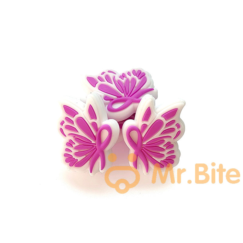 5-50Pcs Butterfly Ribbon Breast Cancer Awareness Focal