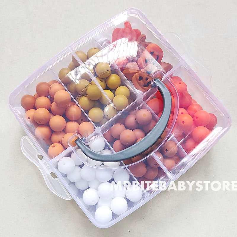 164Pcs Assorted Beads Kit, Jack-O-Lantern Silicone Beads