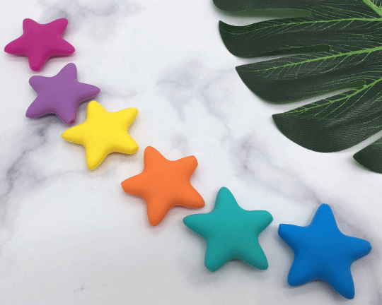 Large Silicone Star Beads