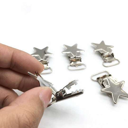 Metal Star Pacifier Clips