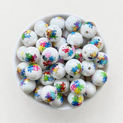 16mm Autism Acrylic Beads,Gumball Bead