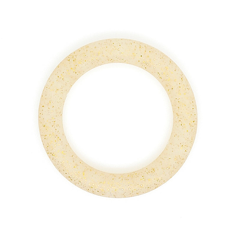 65mm Glitter Silicone Round Loop with 2 hole