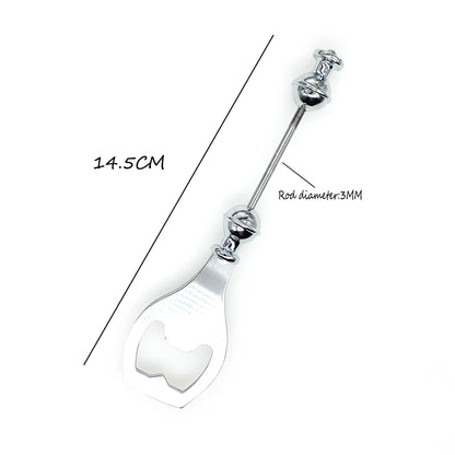 Mrbite 5Pcs/Lot Beadable Blank Stainless Steel Spoon/Fork/Bottle Opener