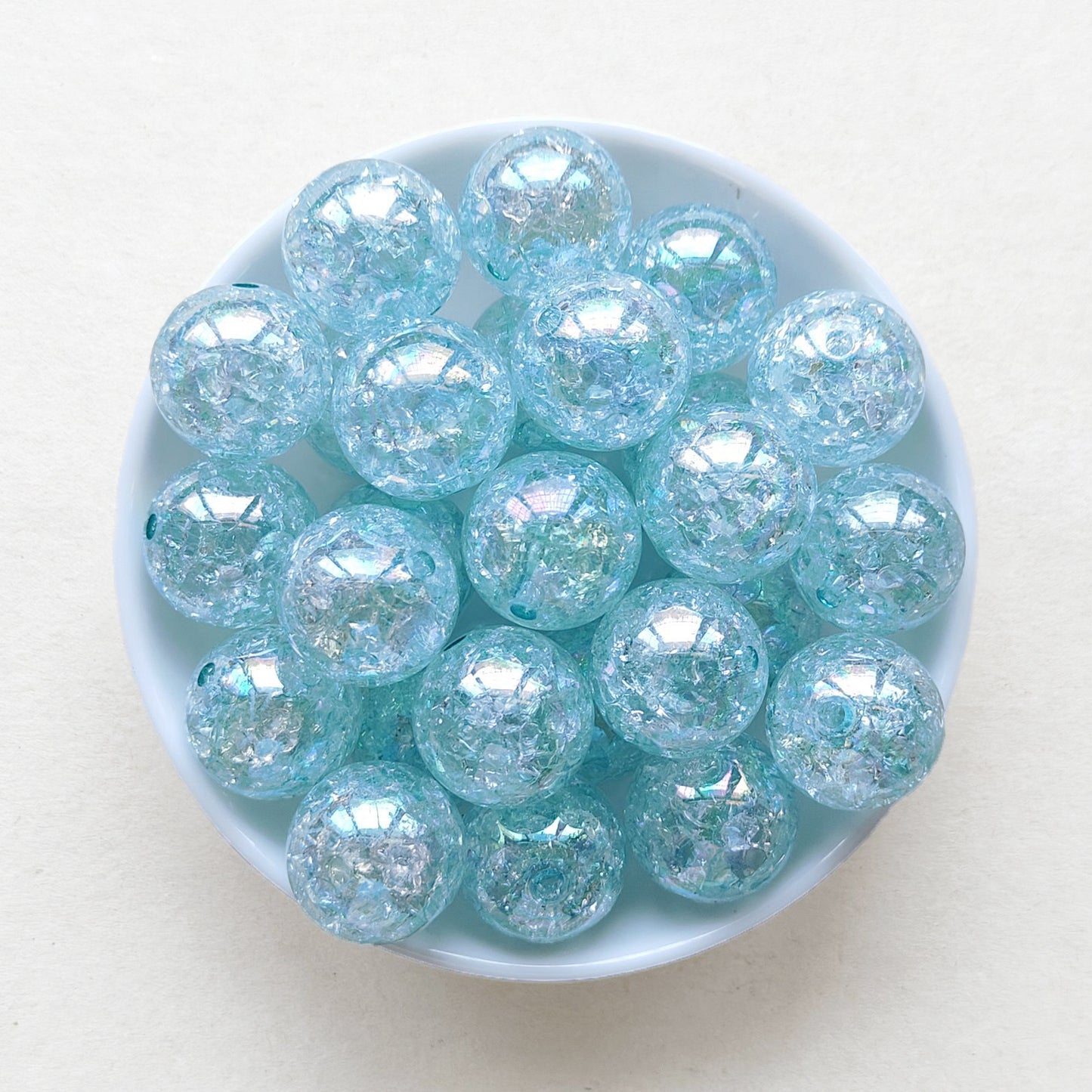 20mm AB Transparent Cracked Bubblegum Acrylic Bead