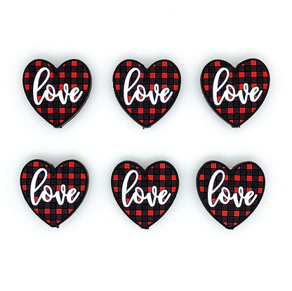 Red Black Plaid Love Focal