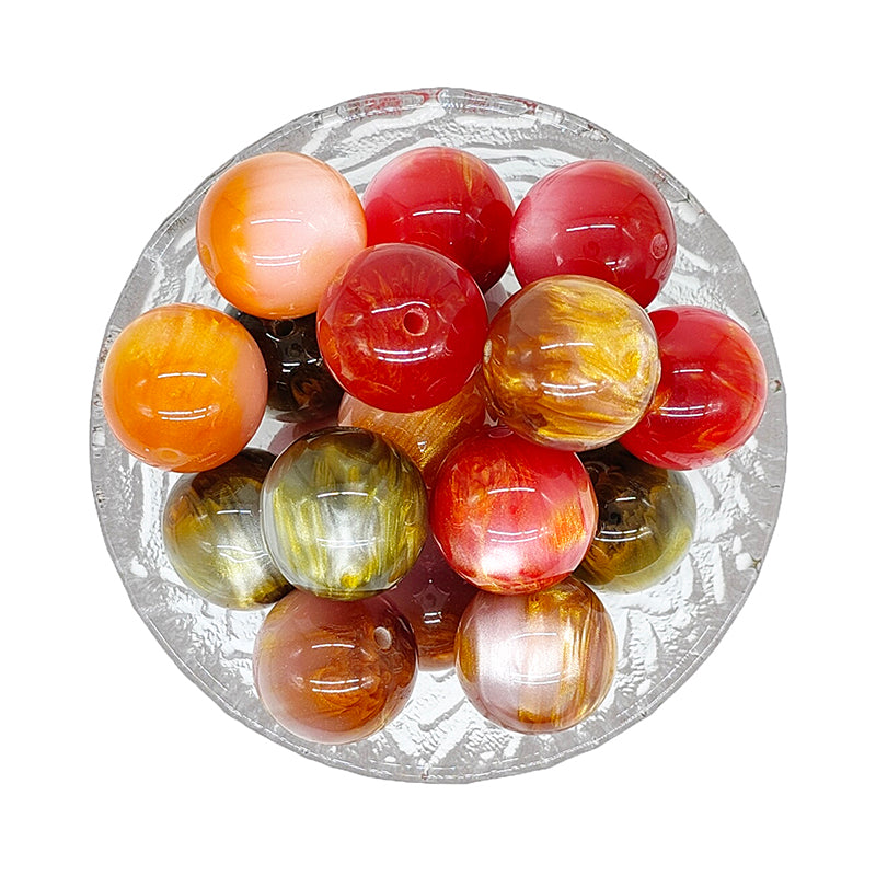 20mm Assorted Pearlescent Chunky Bubblegum Acrylic Beads