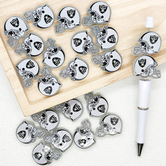 Helmet Football Team Acrylic Focal Beads