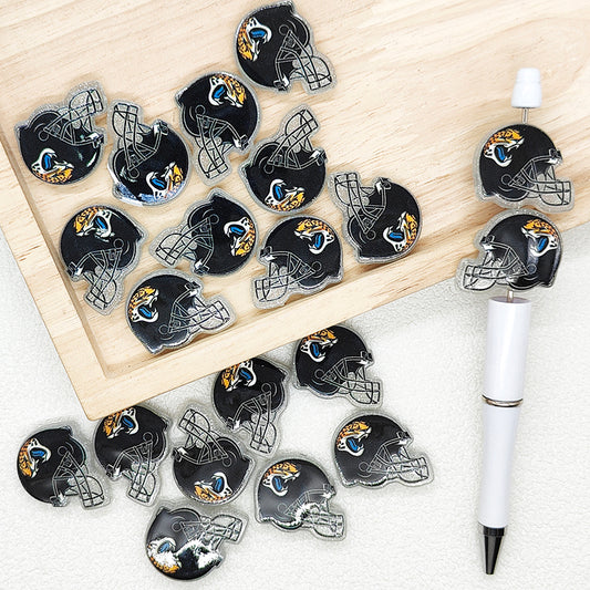 Helmet Football Team Acrylic Focal Beads