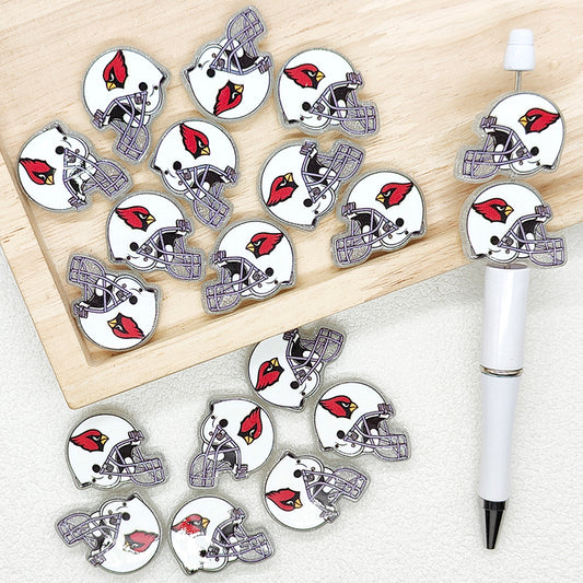 Helmet Football Team Acrylic Focal Beads