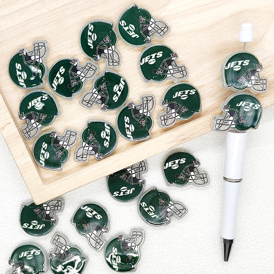 Helmet Football Team Acrylic Focal Beads