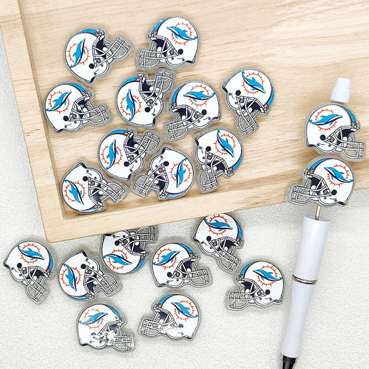 Helmet Football Team Acrylic Focal Beads