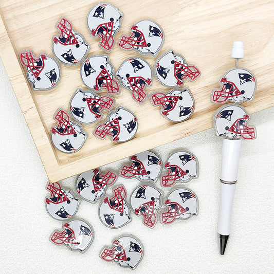 Helmet Football Team Acrylic Focal Beads