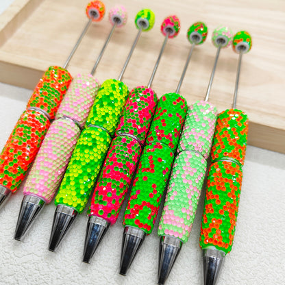 7Pcs Set Confetti Rhinestone Sparkly Beadable Pen Bar Blank