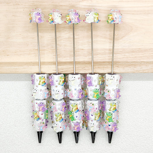 Colored Crocodile Animal Bling Beadable Pen