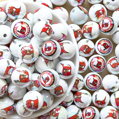 16mm UV Football Team Gumball Acrylic Beads