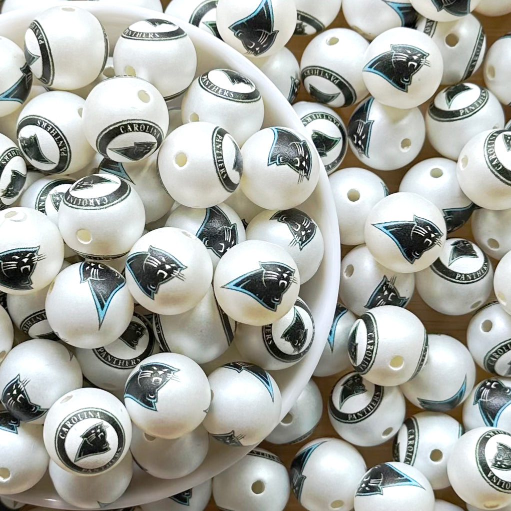 16mm Football Team Acrylic Beads,Frosted Pearl Gumball Beads