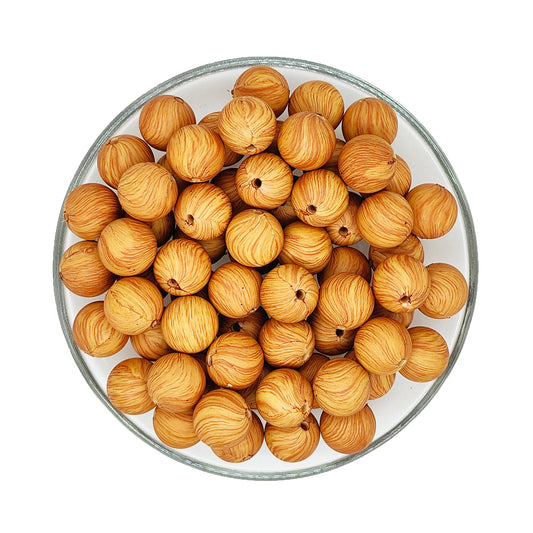 15mm Sandstorm Print Round Silicone Beads