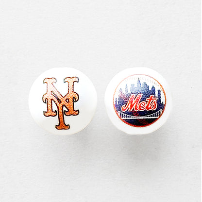 16mm Pearl Baseball Team Gumball Acrylic Beads