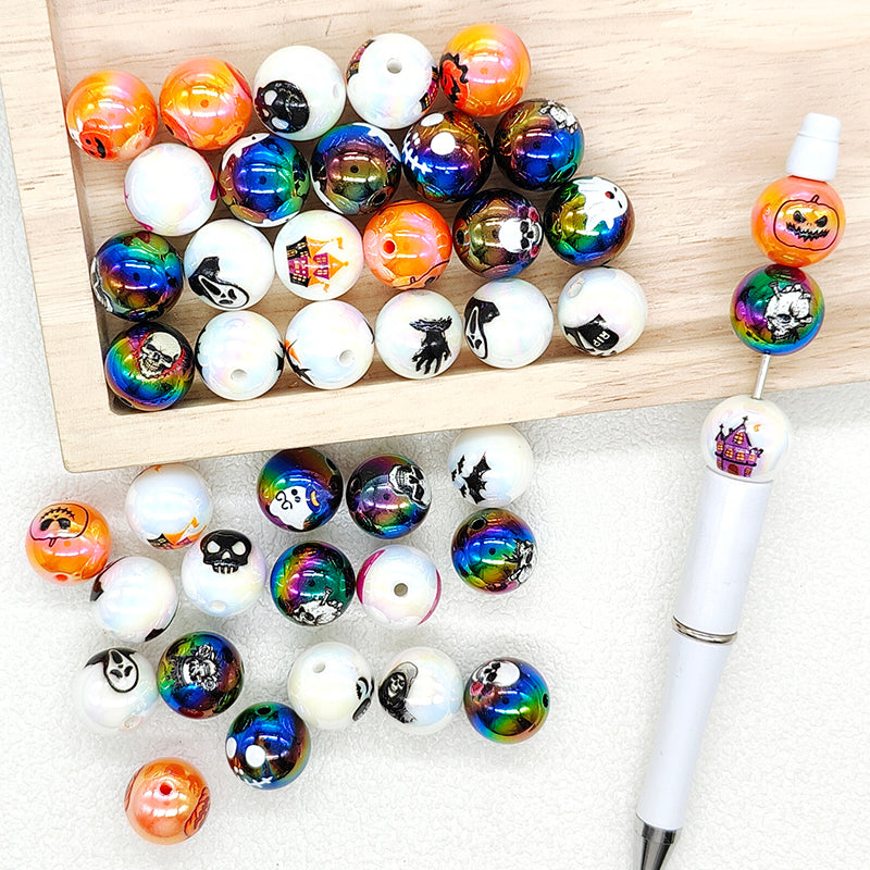 16mm Assorted Halloween Spooky Gumball Acrylic Beads