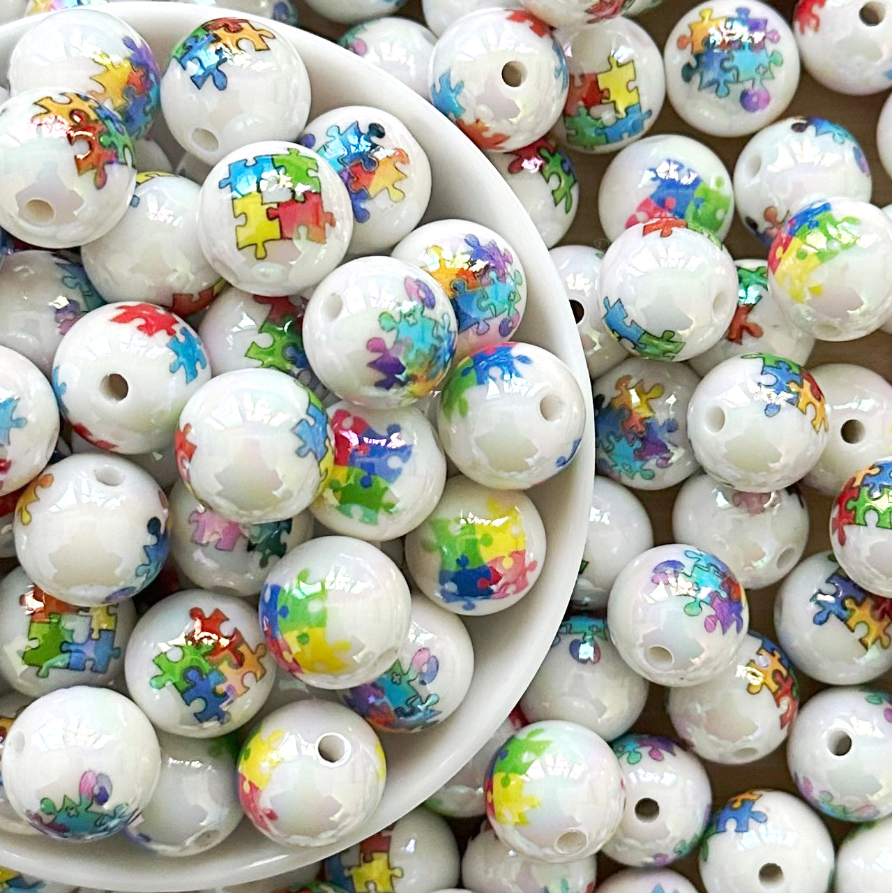 16mm Autism Acrylic Beads,Gumball Bead