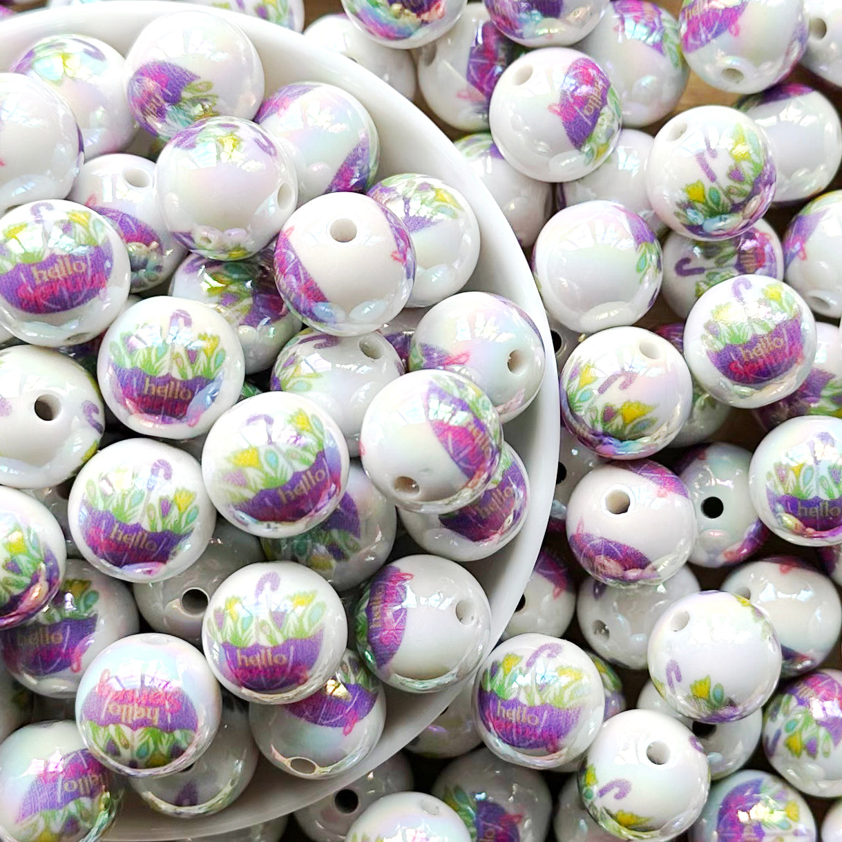 16mm Hello Spring Acrylic Beads,Gumball Bead